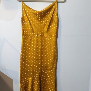 Gold/Yellow Polka-Dot Satin Dress - Size S